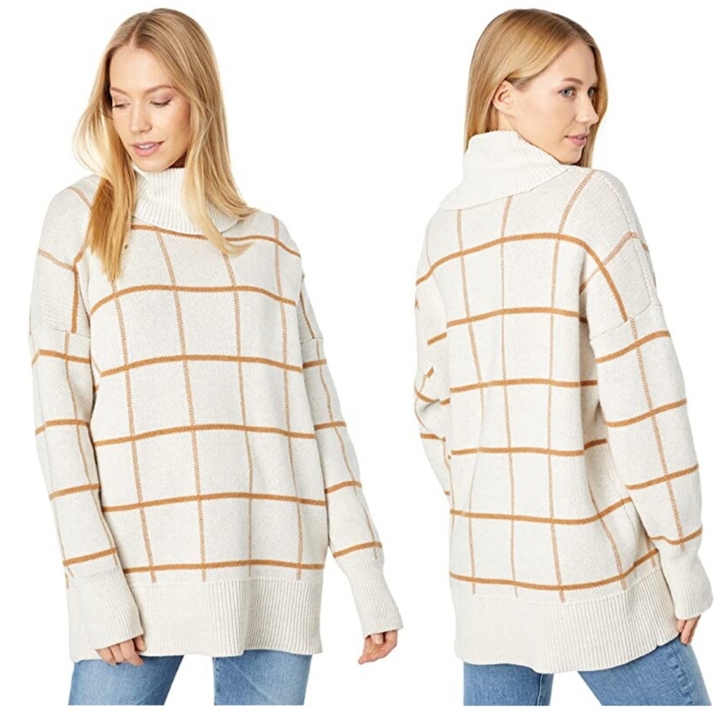 Madewell Pearldale Turtleneck Sweater in Windowpane